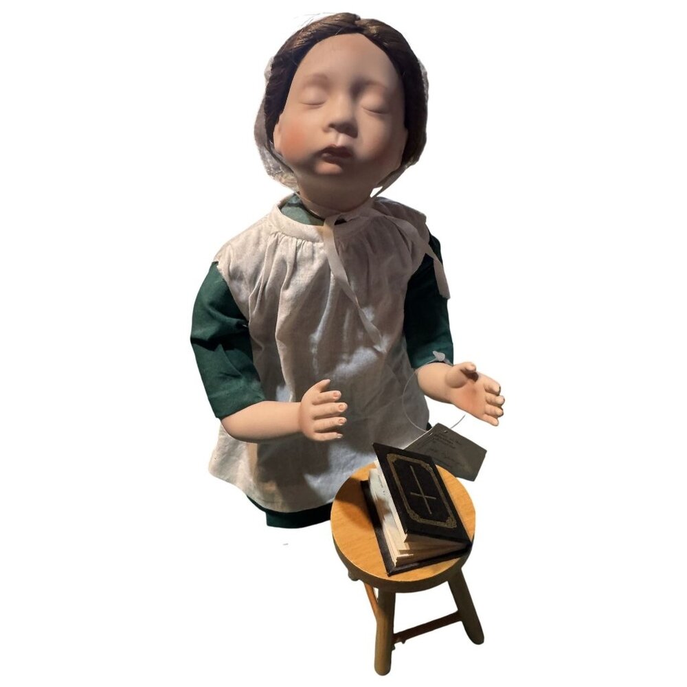 "At Prayer" Amish Blessings Julie Good-Kruger Child Praying Porcelain Doll In Tr